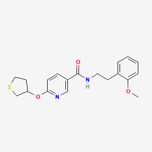molecular formula C19H22N2O3S B2697465 N-(2-methoxyphenethyl)-6-((tetrahydrothiophen-3-yl)oxy)nicotinamide CAS No. 2034432-21-6