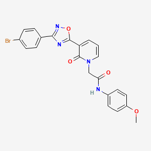 molecular formula C22H17BrN4O4 B2697473 2-(3-(3-(4-溴苯基)-1,2,4-噁二唑-5-基)-2-氧代吡啶-1(2H)-基)-N-(4-甲氧苯基)乙酰胺 CAS No. 1105222-98-7