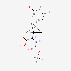 2-[(2-Methylpropan-2-yl)oxycarbonylamino]-2-[3-(3,4,5-trifluorophenyl)-1-bicyclo[1.1.1]pentanyl]acetic acid