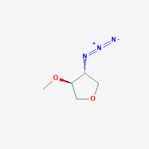 molecular formula C5H9N3O2 B2697477 (3R,4S)-3-azido-4-methoxyoxolane CAS No. 1807887-96-2; 2089498-73-5