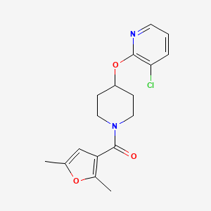 molecular formula C17H19ClN2O3 B2697478 (4-((3-Chloropyridin-2-yl)oxy)piperidin-1-yl)(2,5-dimethylfuran-3-yl)methanone CAS No. 1448046-30-7