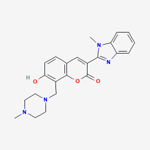 molecular formula C23H24N4O3 B2697483 7-羟基-3-(1-甲基-1H-苯并[d]咪唑-2-基)-8-((4-甲基哌嗪-1-基)甲基)-2H-香豆素-2-酮 CAS No. 300556-93-8