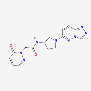 molecular formula C15H16N8O2 B2697487 N-(1-([1,2,4]triazolo[4,3-b]pyridazin-6-yl)pyrrolidin-3-yl)-2-(6-oxopyridazin-1(6H)-yl)acetamide CAS No. 2034537-79-4