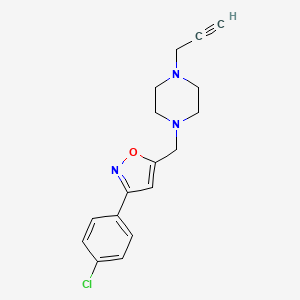 molecular formula C17H18ClN3O B2697498 1-{[3-(4-Chlorophenyl)-1,2-oxazol-5-yl]methyl}-4-(prop-2-yn-1-yl)piperazine CAS No. 1445576-18-0