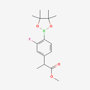 Methyl 2-[3-fluoro-4-(4,4,5,5-tetramethyl-1,3,2-dioxaborolan-2-yl)phenyl]propanoate
