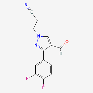 molecular formula C13H9F2N3O B2697517 3-[3-(3,4-difluorophenyl)-4-formyl-1H-pyrazol-1-yl]propanenitrile CAS No. 956984-73-9