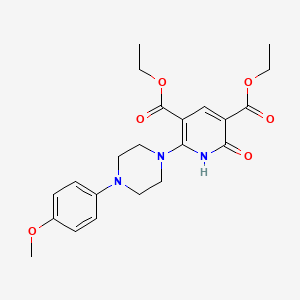 molecular formula C22H27N3O6 B2697522 Diethyl 6-[4-(4-methoxyphenyl)piperazino]-2-oxo-1,2-dihydro-3,5-pyridinedicarboxylate CAS No. 338396-57-9