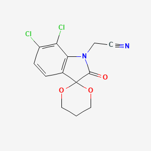 molecular formula C13H10Cl2N2O3 B2697528 (6',7'-dichloro-2'-oxospiro[1,3-dioxane-2,3'-indol]-1'(2'H)-yl)acetonitrile CAS No. 883649-19-2