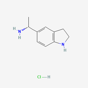 (1R)-1-(2,3-Dihydro-1H-indol-5-yl)ethanamine;hydrochloride