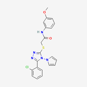 molecular formula C21H18ClN5O2S B2697539 2-{[5-(2-chlorophenyl)-4-(1H-pyrrol-1-yl)-4H-1,2,4-triazol-3-yl]sulfanyl}-N-(3-methoxyphenyl)acetamide CAS No. 886924-03-4