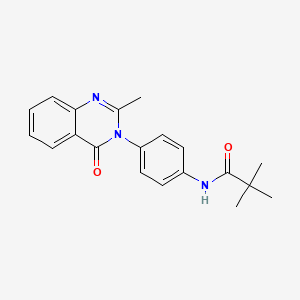 molecular formula C20H21N3O2 B2697553 N-(4-(2-methyl-4-oxoquinazolin-3(4H)-yl)phenyl)pivalamide CAS No. 904279-12-5