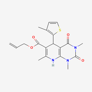 molecular formula C19H21N3O4S B2697561 Allyl 1,3,7-trimethyl-5-(3-methylthiophen-2-yl)-2,4-dioxo-1,2,3,4,5,8-hexahydropyrido[2,3-d]pyrimidine-6-carboxylate CAS No. 868144-24-5