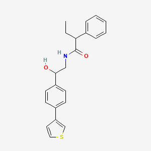 molecular formula C22H23NO2S B2697567 N-(2-hydroxy-2-(4-(thiophen-3-yl)phenyl)ethyl)-2-phenylbutanamide CAS No. 2034253-78-4