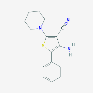 molecular formula C16H17N3S B269757 2-Piperidino-4-amino-5-phenyl-3-thiophenecarbonitrile 