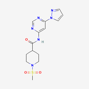 N-(6-(1H-pyrazol-1-yl)pyrimidin-4-yl)-1-(methylsulfonyl)piperidine-4-carboxamide