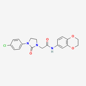 2-(3-(4-chlorophenyl)-2-oxoimidazolidin-1-yl)-N-(2,3-dihydrobenzo[b][1,4]dioxin-6-yl)acetamide