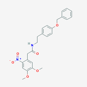 molecular formula C25H26N2O6 B269759 N-{2-[4-(benzyloxy)phenyl]ethyl}-2-{2-nitro-4,5-dimethoxyphenyl}acetamide 