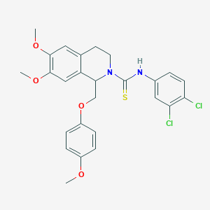 N-(3,4-dichlorophenyl)-6,7-dimethoxy-1-((4-methoxyphenoxy)methyl)-3,4-dihydroisoquinoline-2(1H)-carbothioamide