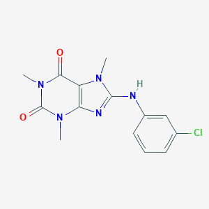 molecular formula C14H14ClN5O2 B269760 8-(3-chloroanilino)-1,3,7-trimethyl-3,7-dihydro-1H-purine-2,6-dione 