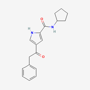 molecular formula C18H20N2O2 B2697607 N-cyclopentyl-4-(2-phenylacetyl)-1H-pyrrole-2-carboxamide CAS No. 477870-49-8