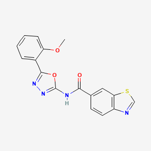 N-[5-(2-methoxyphenyl)-1,3,4-oxadiazol-2-yl]-1,3-benzothiazole-6-carboxamide