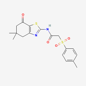 N-(5,5-dimethyl-7-oxo-4,6-dihydro-1,3-benzothiazol-2-yl)-2-(4-methylphenyl)sulfonylacetamide