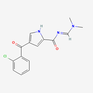 molecular formula C15H14ClN3O2 B2697625 4-(2-chlorobenzoyl)-N-(dimethylaminomethylidene)-1H-pyrrole-2-carboxamide CAS No. 338976-90-2