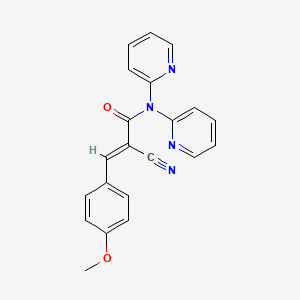 molecular formula C21H16N4O2 B2697626 (E)-2-cyano-3-(4-methoxyphenyl)-N,N-dipyridin-2-ylprop-2-enamide CAS No. 326616-80-2