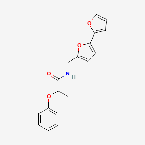 molecular formula C18H17NO4 B2697635 N-([2,2'-联吡喃]-5-基甲基)-2-苯氧基丙酰胺 CAS No. 2034436-75-2