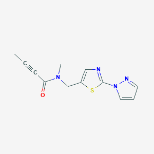 N-Methyl-N-[(2-pyrazol-1-yl-1,3-thiazol-5-yl)methyl]but-2-ynamide