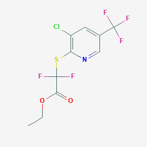 molecular formula C10H7ClF5NO2S B2697645 乙酸2-{[3-氯-5-(三氟甲基)-2-吡啶基]硫代}-2,2-二氟乙酸酯 CAS No. 478043-86-6