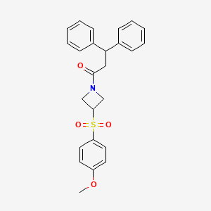 molecular formula C25H25NO4S B2697646 1-(3-((4-甲氧基苯基)磺酰)丁环-1-基)-3,3-二苯基丙酮 CAS No. 1797303-44-6
