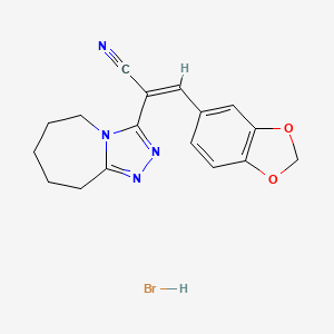 (Z)-3-(benzo[d][1,3]dioxol-5-yl)-2-(6,7,8,9-tetrahydro-5H-[1,2,4]triazolo[4,3-a]azepin-3-yl)acrylonitrile hydrobromide