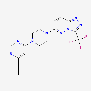 molecular formula C18H21F3N8 B2697662 6-[4-(6-Tert-butylpyrimidin-4-yl)piperazin-1-yl]-3-(trifluoromethyl)-[1,2,4]triazolo[4,3-b]pyridazine CAS No. 2380173-56-6