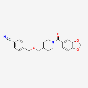 4-(((1-(Benzo[d][1,3]dioxole-5-carbonyl)piperidin-4-yl)methoxy)methyl)benzonitrile