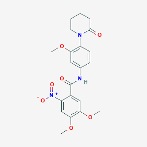 4,5-dimethoxy-N-(3-methoxy-4-(2-oxopiperidin-1-yl)phenyl)-2-nitrobenzamide