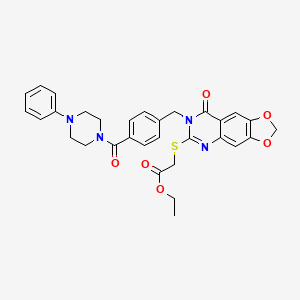 Ethyl [(8-oxo-7-{4-[(4-phenylpiperazin-1-yl)carbonyl]benzyl}-7,8-dihydro[1,3]dioxolo[4,5-g]quinazolin-6-yl)thio]acetate