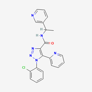 molecular formula C21H17ClN6O B2697675 1-(2-chlorophenyl)-5-pyridin-2-yl-N-(1-pyridin-3-ylethyl)-1H-1,2,3-triazole-4-carboxamide CAS No. 1396757-75-7