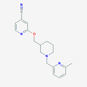 molecular formula C19H22N4O B2697678 2-[[1-[(6-Methylpyridin-2-yl)methyl]piperidin-3-yl]methoxy]pyridine-4-carbonitrile CAS No. 2380180-56-1
