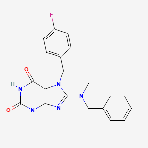 molecular formula C21H20FN5O2 B2697682 8-(benzyl(methyl)amino)-7-(4-fluorobenzyl)-3-methyl-1H-purine-2,6(3H,7H)-dione CAS No. 505080-86-4