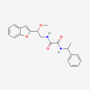 molecular formula C21H22N2O4 B2697683 N-[2-(1-benzofuran-2-yl)-2-methoxyethyl]-N'-(1-phenylethyl)ethanediamide CAS No. 2097896-39-2