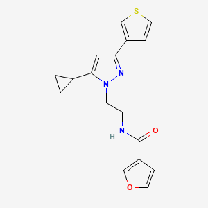 molecular formula C17H17N3O2S B2697698 N-(2-(5-cyclopropyl-3-(thiophen-3-yl)-1H-pyrazol-1-yl)ethyl)furan-3-carboxamide CAS No. 2034451-07-3