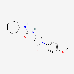1-Cycloheptyl-3-(1-(4-methoxyphenyl)-5-oxopyrrolidin-3-yl)urea