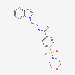 molecular formula C21H23N3O4S B2697708 N-(2-(1H-indol-1-yl)ethyl)-4-(morpholinosulfonyl)benzamide CAS No. 689264-17-3