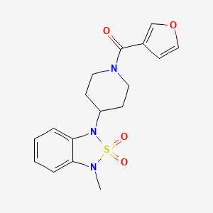 molecular formula C17H19N3O4S B2697712 furan-3-yl(4-(3-methyl-2,2-dioxidobenzo[c][1,2,5]thiadiazol-1(3H)-yl)piperidin-1-yl)methanone CAS No. 2034509-83-4