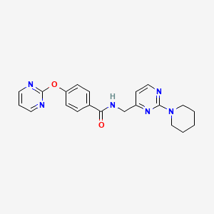 molecular formula C21H22N6O2 B2697716 N-((2-(piperidin-1-yl)pyrimidin-4-yl)methyl)-4-(pyrimidin-2-yloxy)benzamide CAS No. 1797813-54-7