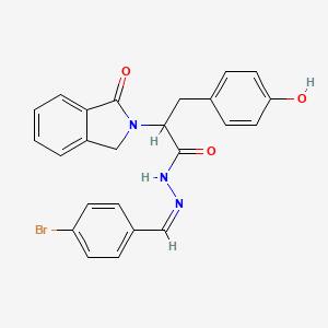 N-[(Z)-(4-bromophenyl)methylideneamino]-3-(4-hydroxyphenyl)-2-(3-oxo-1H-isoindol-2-yl)propanamide