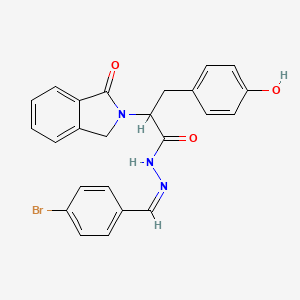 molecular formula C24H20BrN3O3 B2697720 N'-[(1Z)-(4-bromophenyl)methylidene]-3-(4-hydroxyphenyl)-2-(1-oxo-2,3-dihydro-1H-isoindol-2-yl)propanehydrazide CAS No. 477871-48-0