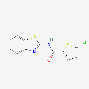molecular formula C14H11ClN2OS2 B2697721 5-chloro-N-(4,7-dimethylbenzo[d]thiazol-2-yl)thiophene-2-carboxamide CAS No. 896676-30-5