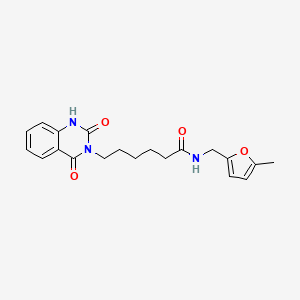 molecular formula C20H23N3O4 B2697722 6-(2,4-dioxo-1,2-dihydroquinazolin-3(4H)-yl)-N-((5-methylfuran-2-yl)methyl)hexanamide CAS No. 896382-86-8